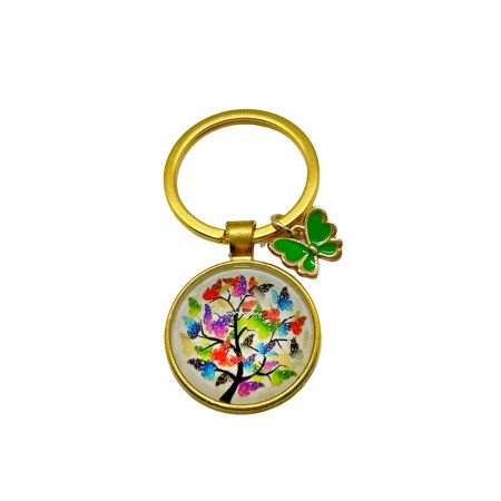 keychain buterrflies tree and green butterfly